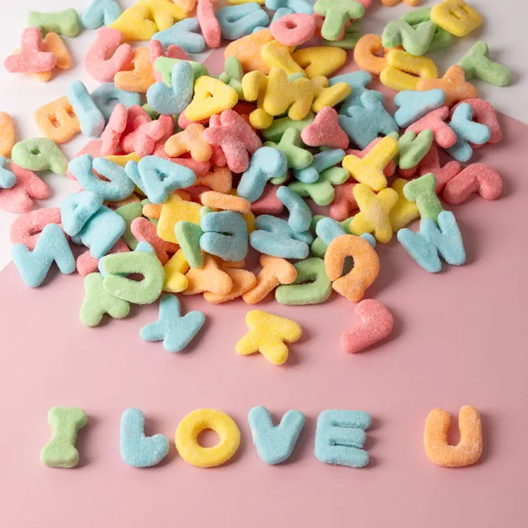 字母表酸砂水果味橡皮糖软糖混搭休闲零食