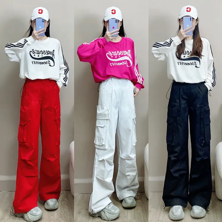 【秋冬/新品】广场舞服装曳步舞工装裤大口袋直筒男女休闲运动裤