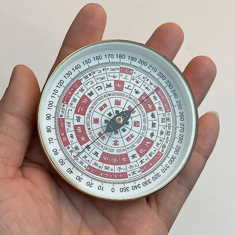 户外便携指南针电镀合金外壳罗盘大指针