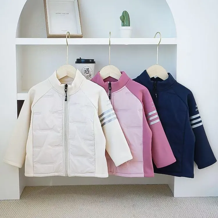 新男女童秋冬棉服外套新款儿童休闲校服神器保暖套装丝绵外套棉袄