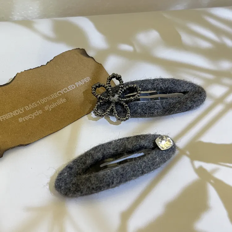 心心家饰品集合店发夹气质轻奢时尚可爱百搭黑色发卡复古