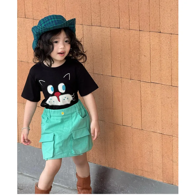 小惜亦韩版童装2025夏季新款时髦洋气五一出游T恤工装裙套装