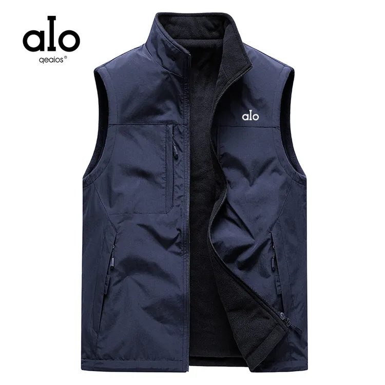aIo秋冬季商务休闲双面马甲男保暖摇粒绒双面穿工装马甲百搭外套