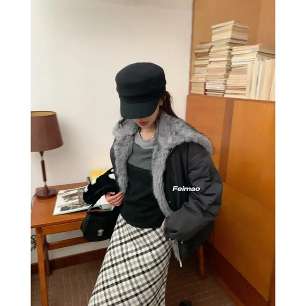 赵小小【暖炉派克】9656 新国标90白鸭绒羽绒服内胆毛领加厚外套女