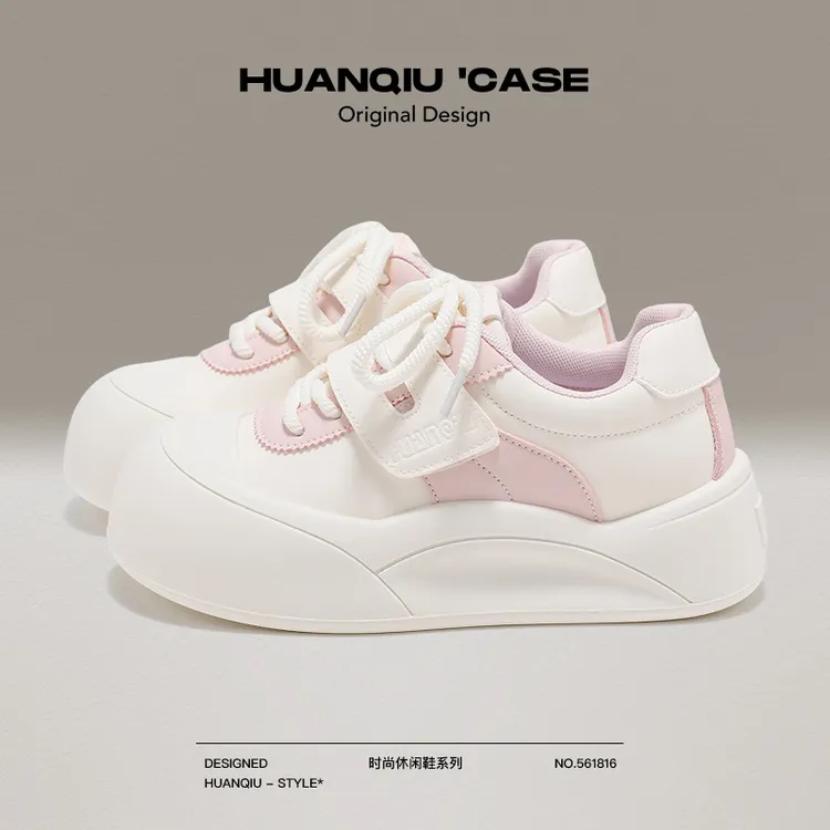 环球百搭魔术贴小白鞋韩版ins学生女鞋校园厚底软底运动休闲鞋