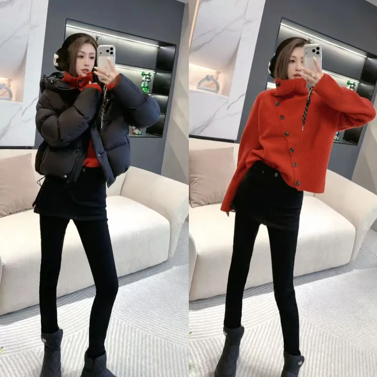 熙薇【裙摆裤迹】2025冬季新款裙裤一体加绒小脚牛仔裤H6736