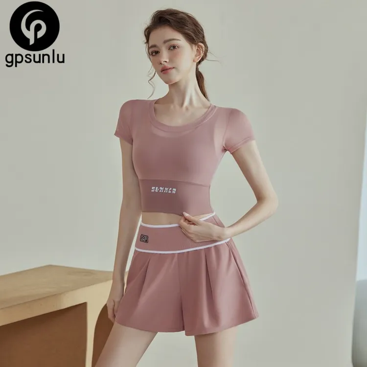 GPSUNLU瑜伽服女短袖运动夏季设计感健身上衣普拉提官方
