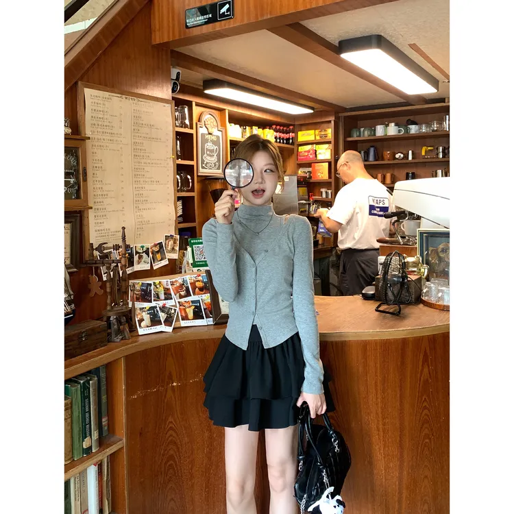 切糕自制【甜心旋涡】小个子秋季女流光风纯欲慵懒蛋糕裙短款半身裙