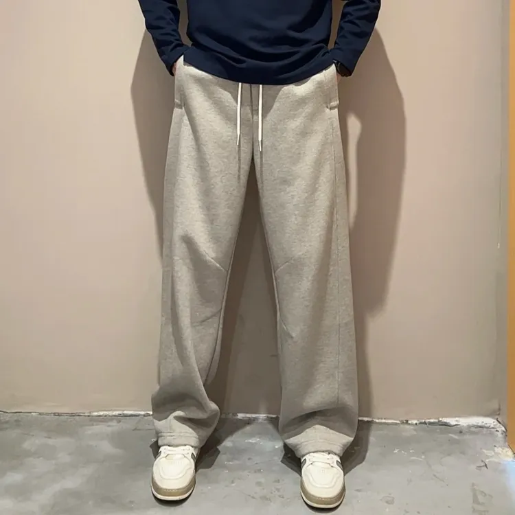 CAO SIR秋冬高品美式重磅宽松阔腿休闲弯刀长裤男士百搭痞帅卫裤