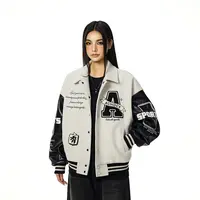 【宋松专属】翻领刺绣棒球服外套春季新款复古情侣立领夹克潮