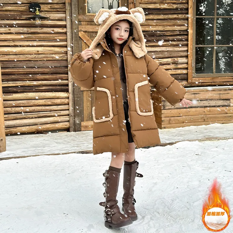 女童棉服2025冬季新款洋气外套加绒加厚棉袄儿童中大童女孩厚棉衣