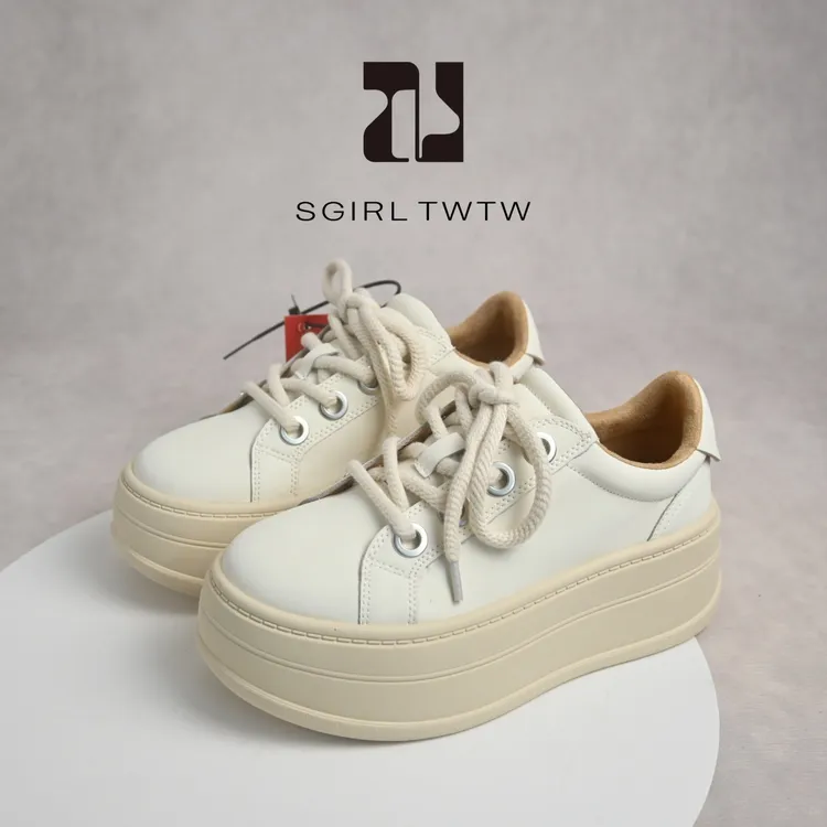 SGIRL TWTW日系厚底大头面包鞋2025秋季户外轻便百搭丑萌小白鞋女