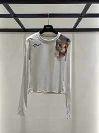 设计师新款圆领可爱猫印花休闲百搭长袖T恤 XM2522358