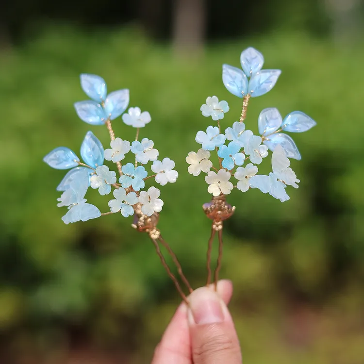 【无尽夏】绣球花发饰超仙汉服簪子头饰古风宋制甜美唐风掩鬓发钗