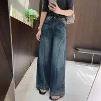 IMFLY金小金自制女装 牛仔裤DYK2782美式高街复古廓形牛仔长裤