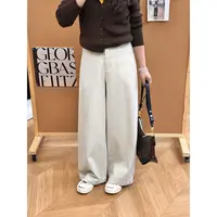 WenWen小个子半松紧垂感宽松阔腿裤2025秋季新款韩版显瘦裤子4365