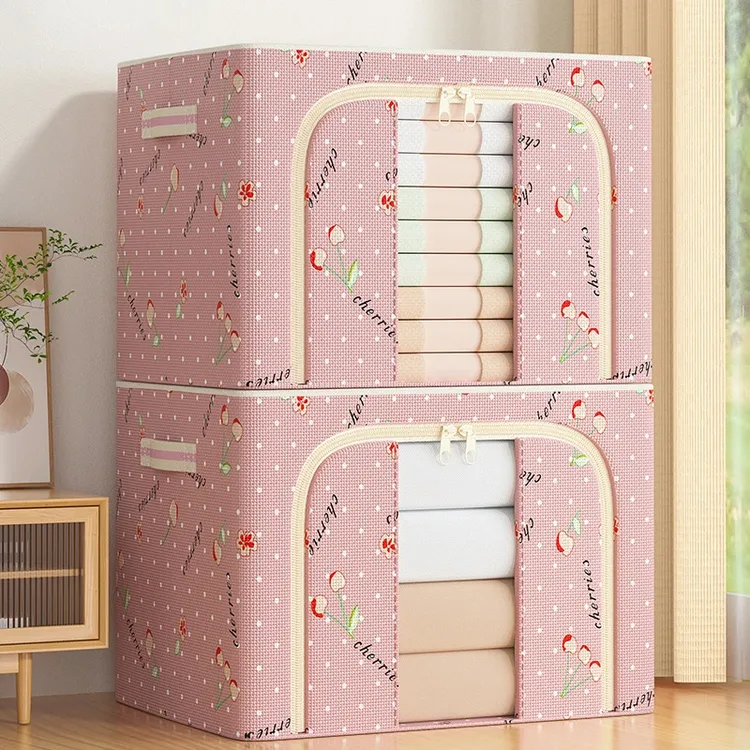 特大号衣柜收纳箱家用大容量衣服棉被被子储物盒折叠钢架百纳箱子