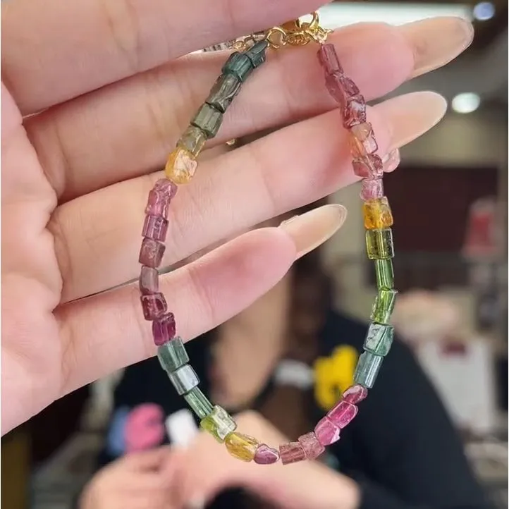 01371715碧玺/未镶嵌碧玺方糖手链15多样性发货