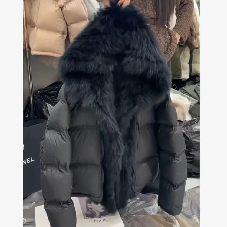 设计感领连帽冬季加厚保暖短款女装套装