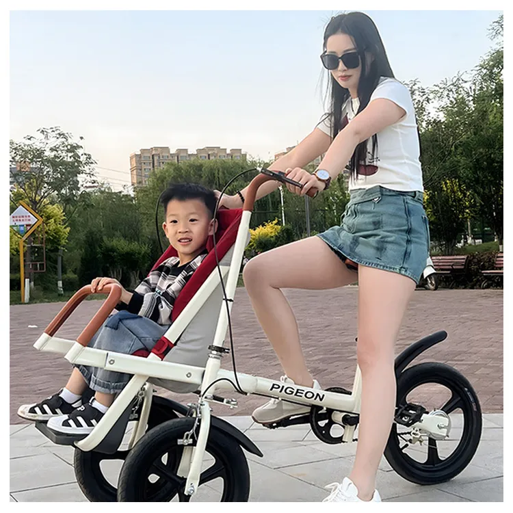 亲子三轮脚蹬自行车带前置宝宝座椅骑行代步接送宝宝实用神器