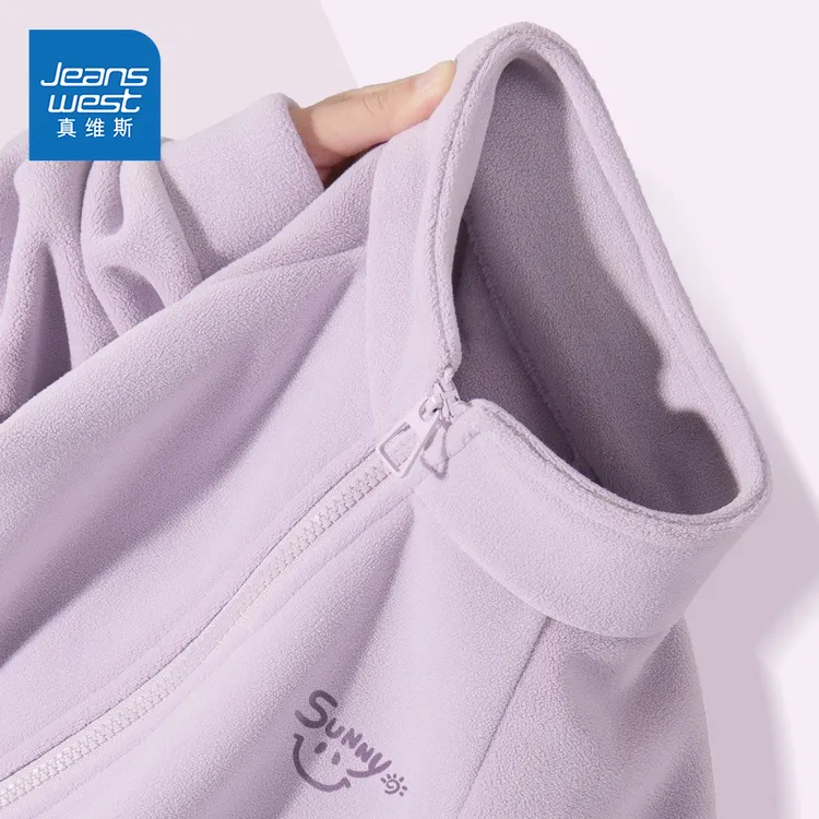 真维斯双面奥粒绒外套女秋冬季2025新款奥粒绒加绒保暖立领休闲