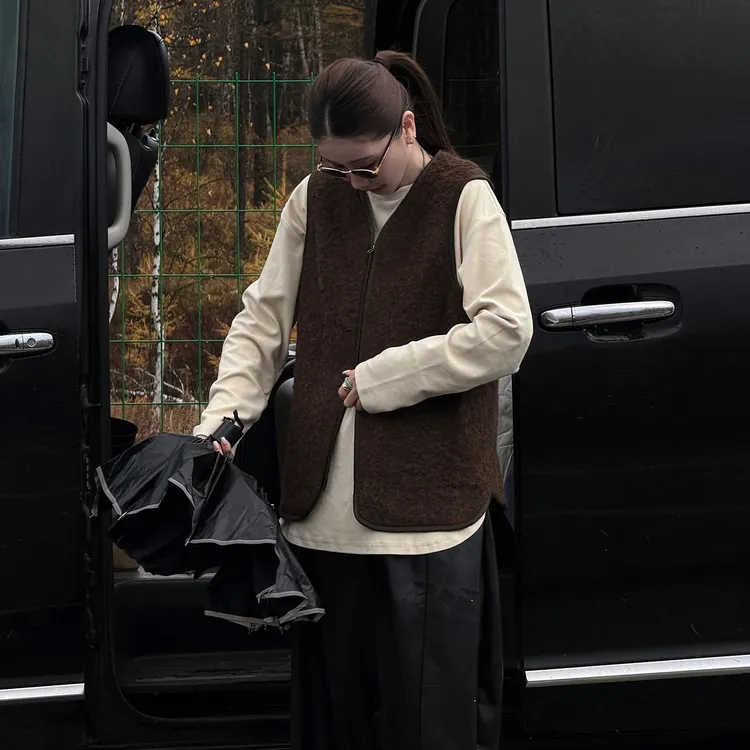 【CHU/2025FWNEW】《游牧》拼色圈圈马甲SH2537