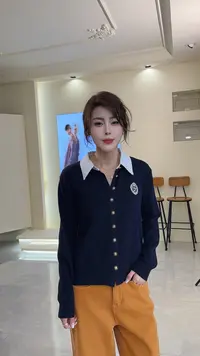 李园家1号店-6857-学院风超柔加厚安迪绒假两件针织衫