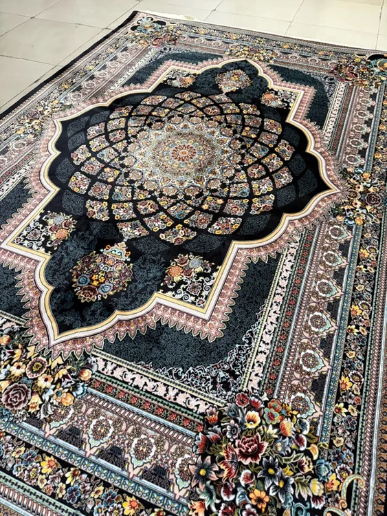 最新款天鹅绒地毯家用美式卧室欧式大面积防滑（黑色）