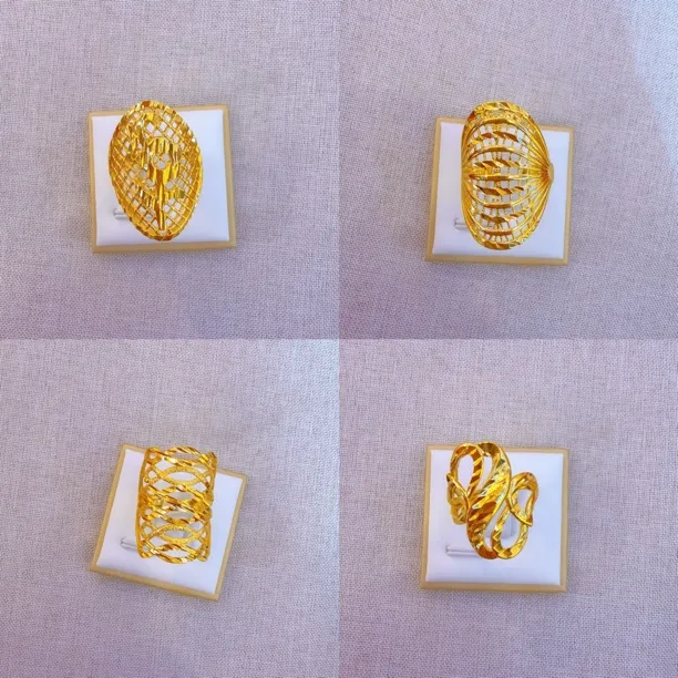 铜合金戒指 [铜合金]耳饰 金色气质百搭女士时尚精致高级原创设计