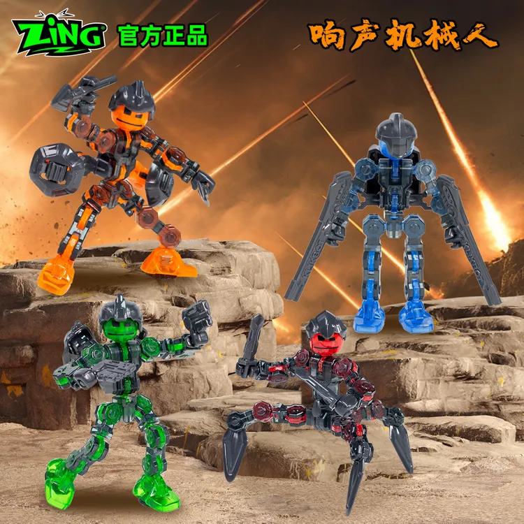 ZING儿童玩具礼物超级变形咔嚓机械人系列拼装创造力人偶模型帅气