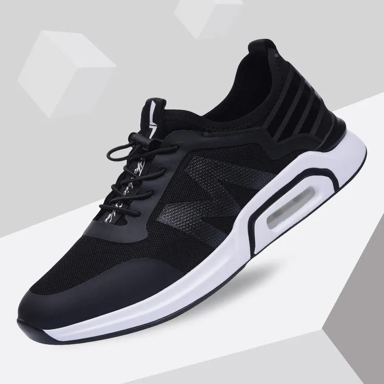 男鞋秋季男士运动鞋2024新款透气休闲网鞋黑色跑步网面潮鞋子男款