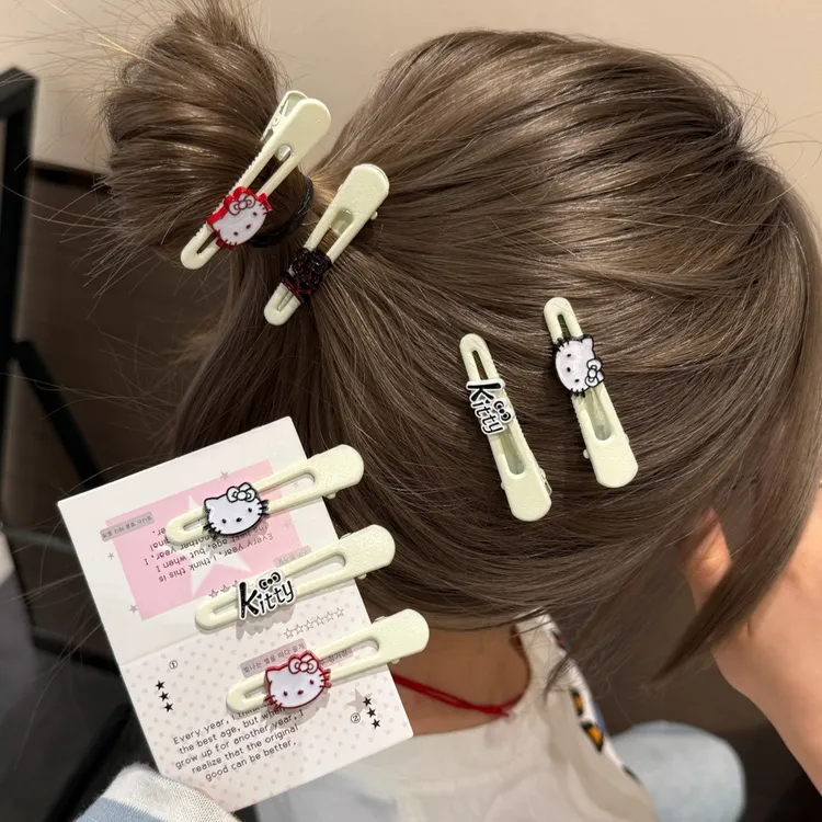 甜酷ins风Kt猫发夹碎发夹侧边夹长夹日系可爱凯蒂猫字母发卡发饰