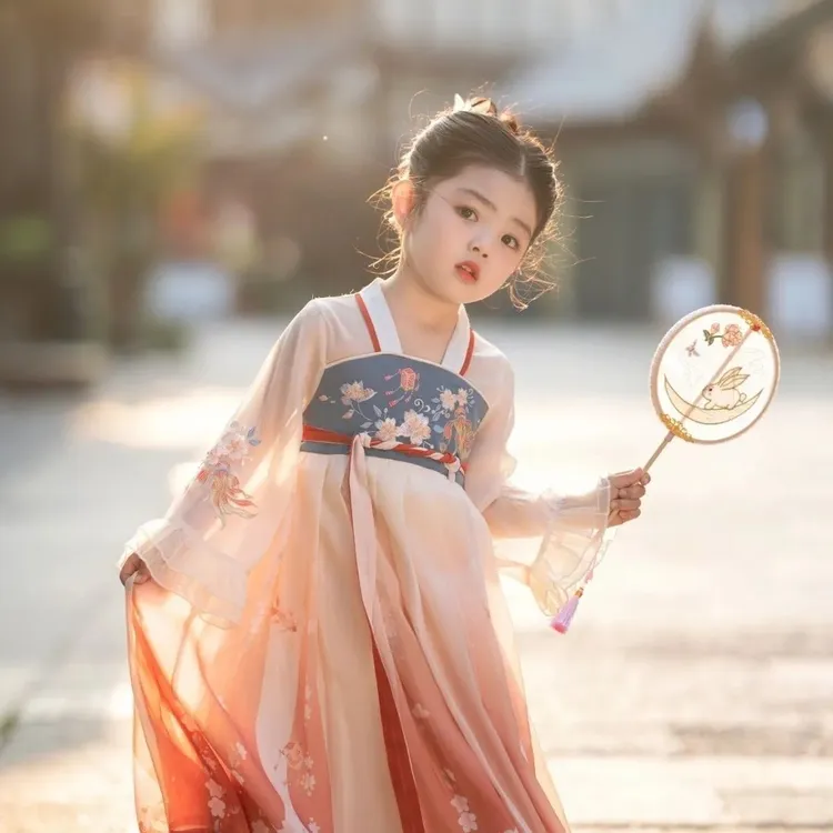 汉服女童儿童汉服襦裙超仙唐装古风汉元素绣花广袖2025新款春夏季