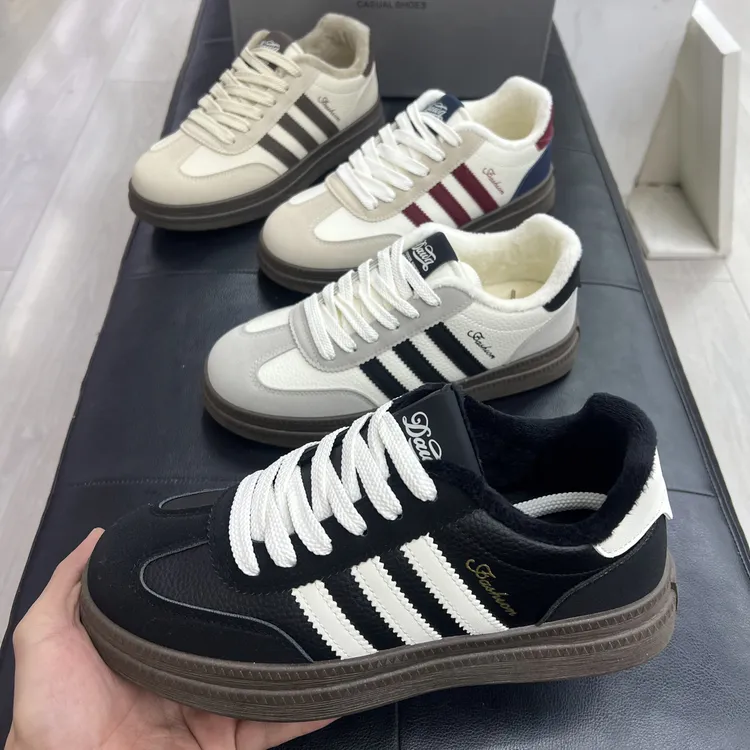 冬季减震车缝线保暖系带休闲板鞋布鞋高帮男士秋冬德训加绒棉鞋男