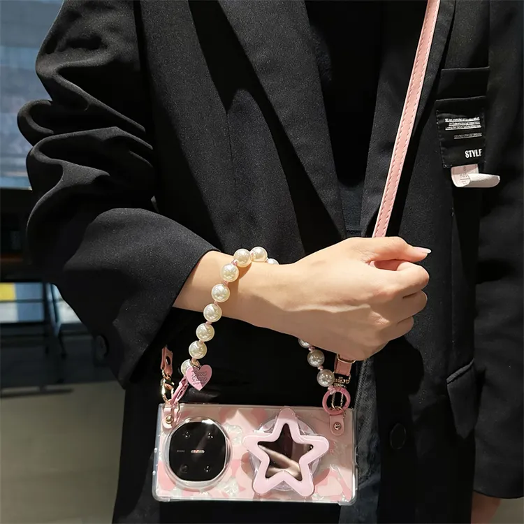 guyo适用于五星补妆镜支架华为matex7折叠手机壳matex6斜挎绳x5女