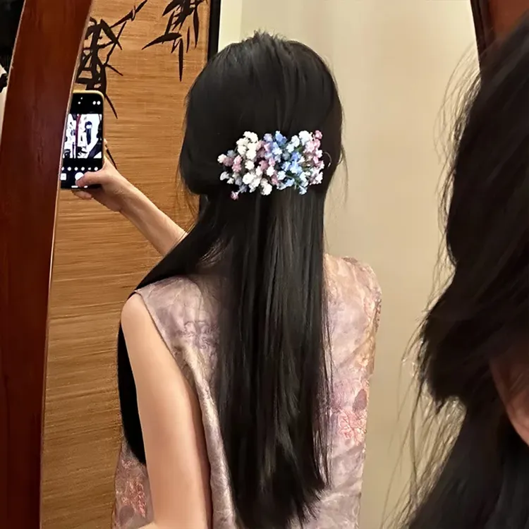 永生花~神仙姐姐同款满天星花朵头饰女绝美新娘头花发夹发饰