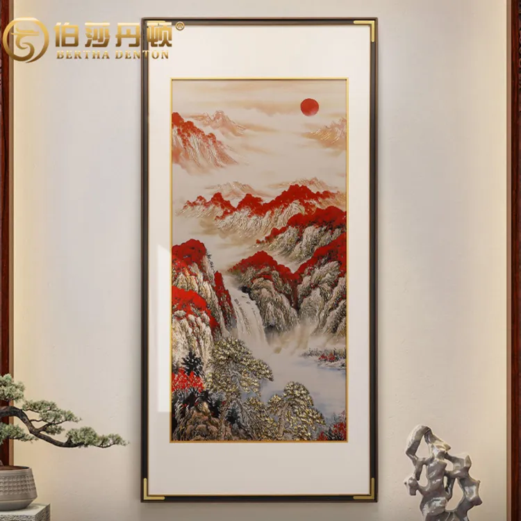 BERTHA DENTON/伯莎丹顿手工錾刻铜雕画《鸿运当头》玄关书房装饰画