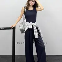 妮妮家0901盐甜系格纹衬衫背心休闲阔腿裤三件套！！