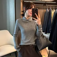 二哥二嫂 手袖开衩纽扣打底衫