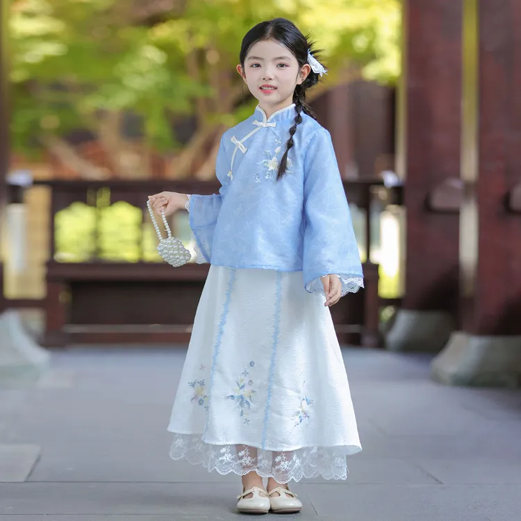 儿童演出服2025新款春秋女童国风旗袍小女孩中国风公主汉服秋