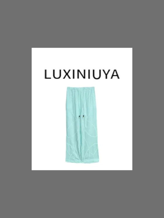 【LUXINIUYA】彼岸双生 设计感定制定然100亚麻时尚休闲裤#CX3549