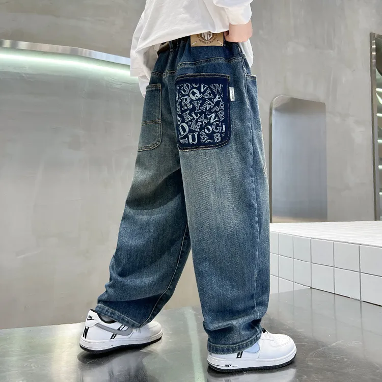 【加绒/不加绒】男孩牛仔裤秋冬休闲潮流款中大童新款软牛仔宽松痞