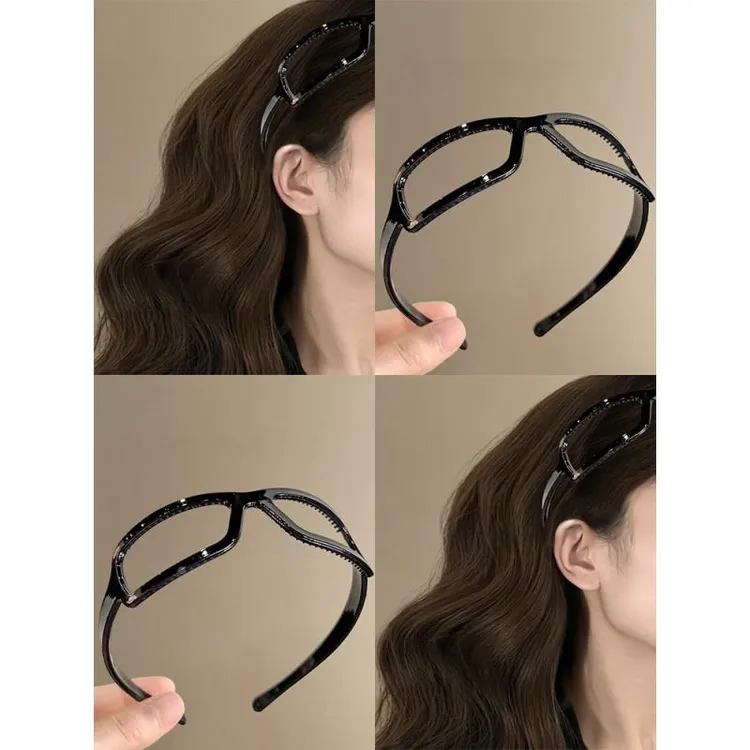 颜值加分！醋酸眼镜框发箍！不勒头高颅顶带齿防滑发卡女旅行头饰