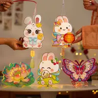 中秋节灯笼儿童手提花灯diy材料包手工制作宫灯兔子花灯科学实验