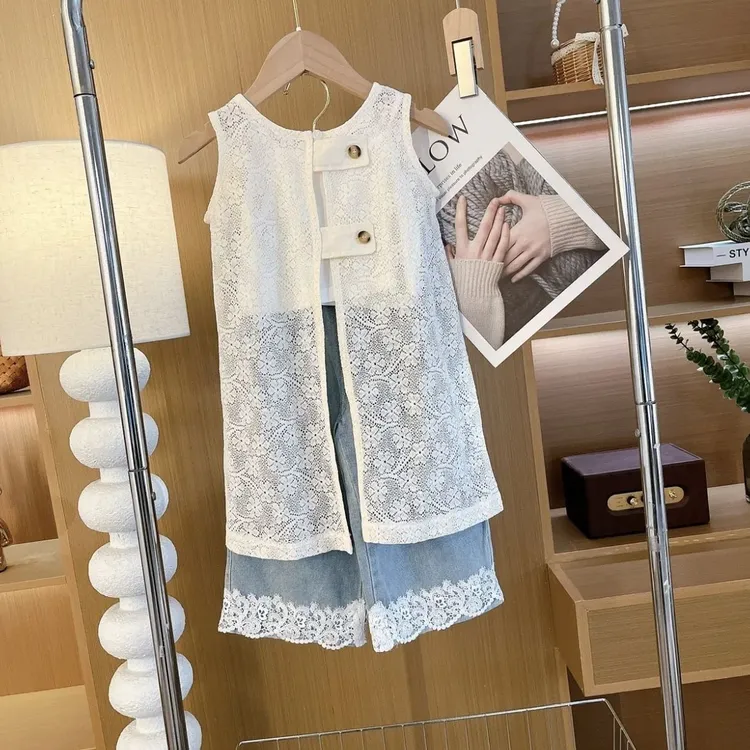 【3786人收藏】女童夏季新款套装韩系时尚爆款背心吊带洋气牛仔阔腿