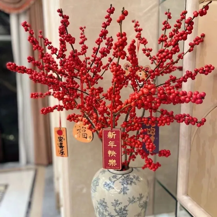 冬青冬红果耐寒年宵花卉（快递中轻微掉果挤压属于正常）