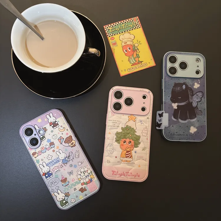 适用iPhone17Promax皮纹鼓包米菲兔星星人小马苹果15华为手机壳