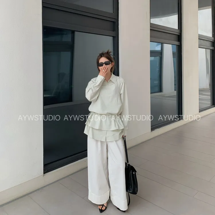 韩系小众设计假两件高级感两穿气质显瘦外套