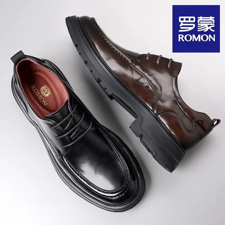 罗蒙轻奢私人订制系列男士头层牛皮结婚工作伴郎商务时尚韩版皮鞋