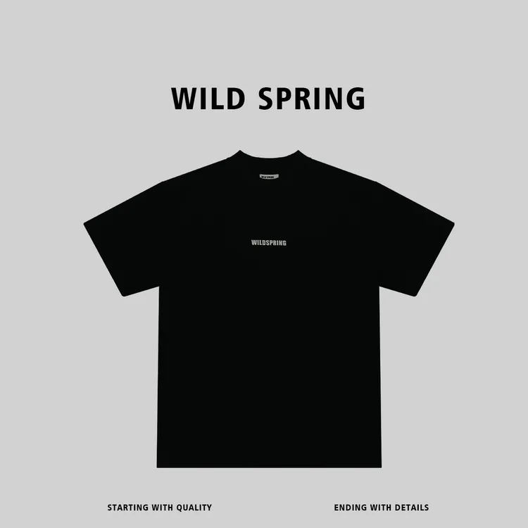 WILD SPRING品牌 新款纯棉宽松ins设计日常休闲刺绣T恤短袖 3339#